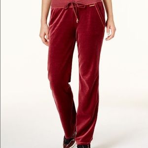 Michael Kors red Velour Drawstring sweat pants